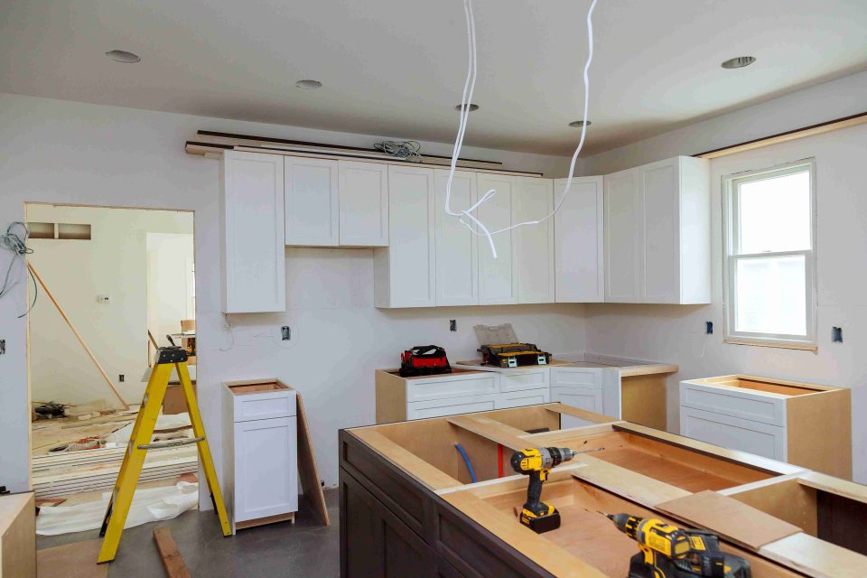 Custom kitchen island and cabinets